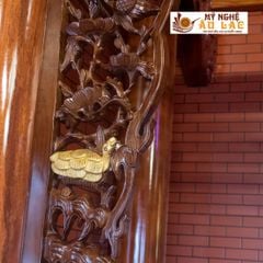 Cửa Võng Đục Tứ Linh Hương Đá - Mẫu 1
