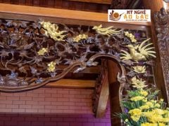 Cửa Võng Đục Tứ Linh Hương Đá - Mẫu 1