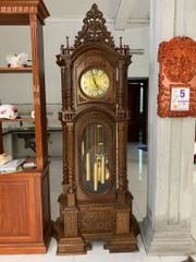 Đồng hồ gỗ đứng Gỗ mun đuôi công Cao 230
