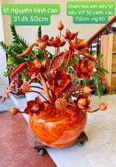 Bình Hoa Sen Gỗ Hương Đỏ C112