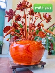 Bình Hoa Sen Gỗ Hương Đỏ C112