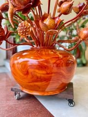 Bình Hoa Sen Gỗ Hương Đỏ C112