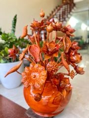 Bình Hoa Sen Gỗ Hương Đỏ C112