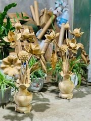 Bình Hoa Sen Gỗ Ngọc Am 11 Cành