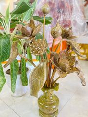 Bình Hoa Sen Gỗ Mun 11 Cành