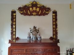 Cuốn Thư Câu Đối Gỗ Hương Đỏ Đục Rồng Kích Thước Cuốn Thư 175*81*4 - Câu Đối 175*28*4 Dát Vàng Nhiều