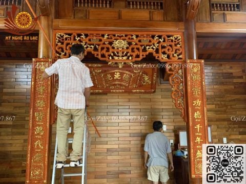 Cửa Võng Đục Truyện Gỗ Hương Đỏ Mẫu 2