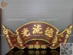 Cuốn Thư Câu Đối Liền Khối Đức Lưu Quang Dát Vàng Kích Thước Cuốn Thư 197*67*6 - Câu Đối 197*28*4 Gỗ Hương Đỏ