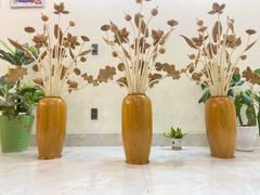 Bình Hoa Sen Gỗ Ngọc Am Cao Cấp Kích Thước Ngang 75 Cao 130