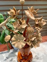 Bình Hoa Sen Gỗ Ngọc Am Cao Cấp Kích Thước Ngang 58 Cao 85 Sâu 35 Cm