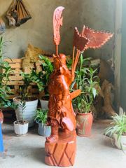 Tượng Phật - Quan Công Chống Đao Gỗ Hương Đá KT100-38-28