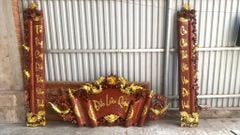 Cuốn Thư Câu Đối Gỗ Gụ Đức Lưu Quang Kích Thước Cuốn Thư 197*87*4 - Câu Đối 197*28*4 Dát Vàng Theo Yêu Cầu