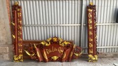 Cuốn Thư Câu Đối Gỗ Gụ Đức Lưu Quang Kích Thước Cuốn Thư 197*87*4 - Câu Đối 197*28*4 Dát Vàng Theo Yêu Cầu