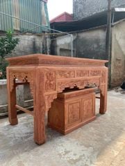 Bàn Thờ Đứng Gỗ Hương Đá Ngang 197cm, Tủ Cơm - Đục Truyện