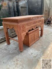 Bàn Thờ Đứng Gỗ Hương Đá Ngang 197cm, Tủ Cơm - Đục Truyện