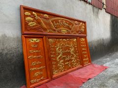 Bộ Tranh Cửu Huyền Thất Tổ  Kích Thước153*127*4 Cm Gỗ Hương Đỏ