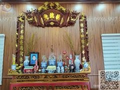 Cuốn Thư Câu Đối Gỗ Gụ Song Long Dát Vàng Theo Yêu Cầu Kích Thước Cuốn Thư 197*87*4 - Câu Đối 197*28*4