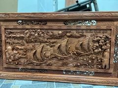 Tranh Gỗ Thuận Buồm Xuôi Gió Kênh Bong Kích Thước155-79*5 Gỗ Hương Đá