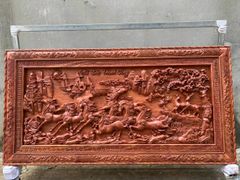 Tranh Gỗ Mã Đáo Thành Công Kênh Bông Hương Đá Kích Thước 138*70*7 Cm