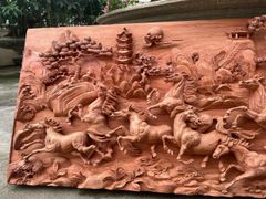 Tranh Gỗ Mã Đáo Thành Công Kênh Bông Hương Đá Kích Thước 217*107*9