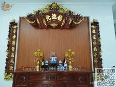 Cuốn Thư Câu Đối Gỗ Gụ Song Long Dát Vàng Theo Yêu Cầu Kích Thước Cuốn Thư 197*87*4 - Câu Đối 197*28*4