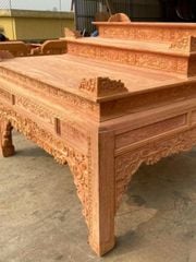 Bàn Thờ Đứng Gỗ Hương Đá Ngang 197cm Tam Cấp - Đục Truyện
