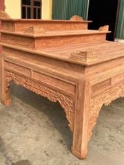 Bàn Thờ Đứng Gỗ Hương Đá Ngang 197cm Tam Cấp - Đục Truyện