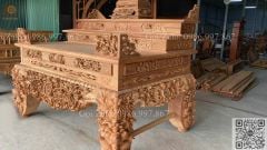 Bàn Thờ Đứng Gỗ Hương Đá Ngang 197cm Tam Cấp - Đục Mai Đào