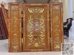 Cửu Huyền Thất Tổ Gỗ Kích Thước 108*108 Cm Gỗ Gõ Đỏ Nguyên Tấm Dát Vàng