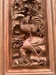 Tranh Tứ Quý Gỗ  Kích Thước ngang 47cm, cao 137cm, dày 8cm Gỗ Hương Đá