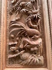 Tranh Tứ Quý Gỗ  Kích Thước ngang 47cm, cao 137cm, dày 8cm Gỗ Hương Đá