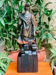 Tượng Danh Nhân -  Tượng Gỗ Trần Quốc Tuấn Kích Thước C50- N14.5 - S12  Gỗ Mun