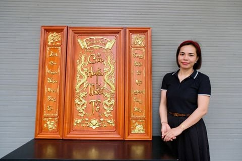 Cửu Huyền Thất Tổ Gỗ Kích Thước 108*108 Cm Gỗ Hương Đỏ