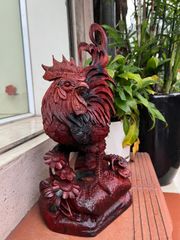 Tượng Linh Vật - Gà Trống Cao 42cm, Rộng 20 cm, Sâu 14 cm, Gỗ Trắc Việt