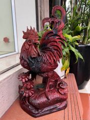 Tượng Linh Vật - Gà Trống Cao 42cm, Rộng 20 cm, Sâu 14 cm, Gỗ Trắc Việt