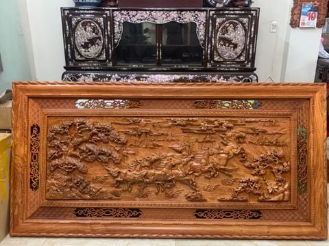 Tranh Gỗ Mã Đáo Thành Công Kích Thước 197*97*6 Hương Đá