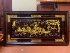 Tranh Gỗ Mã Đáo Thành Công Kích Thước 127*67*4 Hương Đỏ
