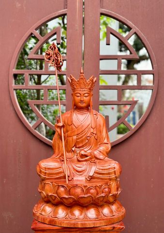 Tượng Phật - Địa Tạng Vương Bồ Tát Cao 51cm Gỗ Hương Đá