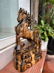 Tượng Linh Vật - Ngựa ( Nhất Mã) Cao 47 Gỗ Mun Hoa
