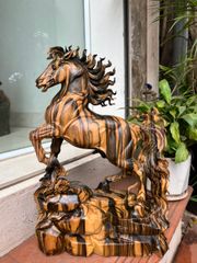 Tượng Linh Vật - Ngựa ( Nhất Mã) Cao 47 Gỗ Mun Hoa