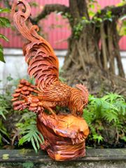 Tượng Linh Vật - Gà Trống Cao 69cm, ngang 34cm, sâu 24cm Gỗ Cẩm Chỉ