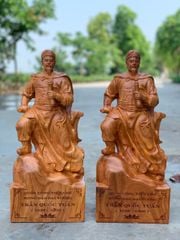 Tượng Danh Nhân -  Tượng Gỗ Trần Quốc Tuấn Kích Thước C50 Gỗ Hương Đá