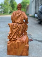 Tượng Danh Nhân -  Tượng Gỗ Trần Quốc Tuấn Kích Thước C50 Gỗ Hương Đá