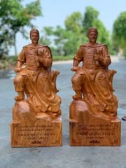 Tượng Danh Nhân -  Tượng Gỗ Trần Quốc Tuấn Kích Thước C50 Gỗ Hương Đá