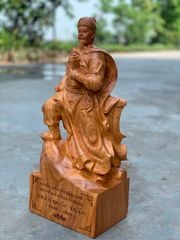 Tượng Danh Nhân -  Tượng Gỗ Trần Quốc Tuấn Kích Thước C50 Gỗ Hương Đá