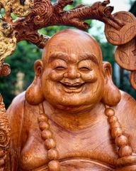 Tượng Phật - Di Lặc Vác Nấm Gỗ Nu Hương Đá Cao 205cm