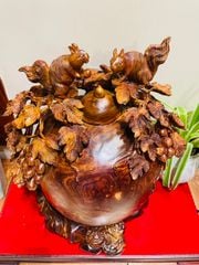 Tượng Phong Thuỷ - Bình nu sóc Cao 47 gỗ cẩm