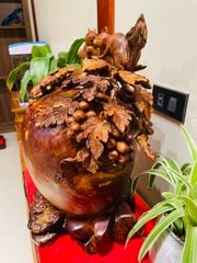 Tượng Phong Thuỷ - Bình nu sóc Cao 47 gỗ cẩm