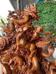 Tượng Linh Vật - 12 Con Giáp Tài Lộc Gỗ Hương Ta Đục Sạch Đẹp KT: C103r86s55