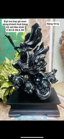 Tượng Phật - Đạt Ma Gỗ Mun Sừng Khánh Hòa Cao 62cm
